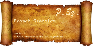 Prosch Szabolcs névjegykártya